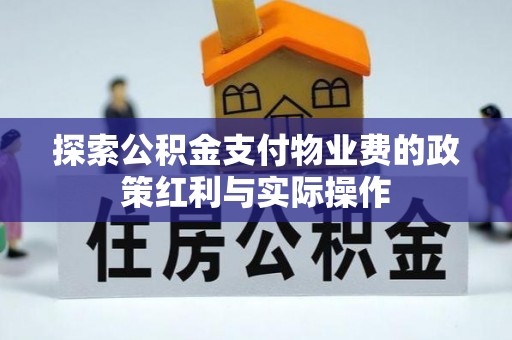 新林探索公积金支付物业费的政策红利与实际操作