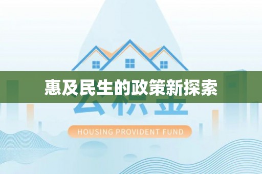 新林惠及民生的政策新探索