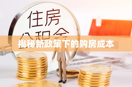 新林揭秘新政策下的购房成本