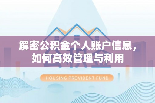 新林解密公积金个人账户信息，如何高效管理与利用