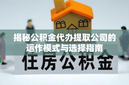 新林揭秘公积金代办提取公司的运作模式与选择指南