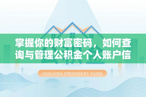 新林掌握你的财富密码，如何查询与管理公积金个人账户信息