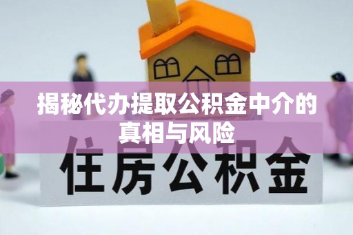 新林揭秘代办提取公积金中介的真相与风险